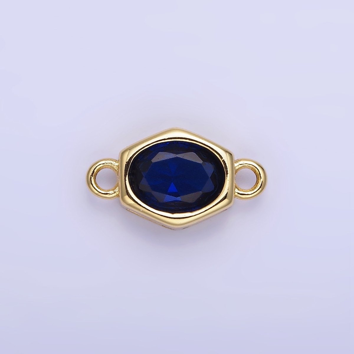 14K Gold Filled CZ Round Hexagonal Edged Connector | G414 - G421