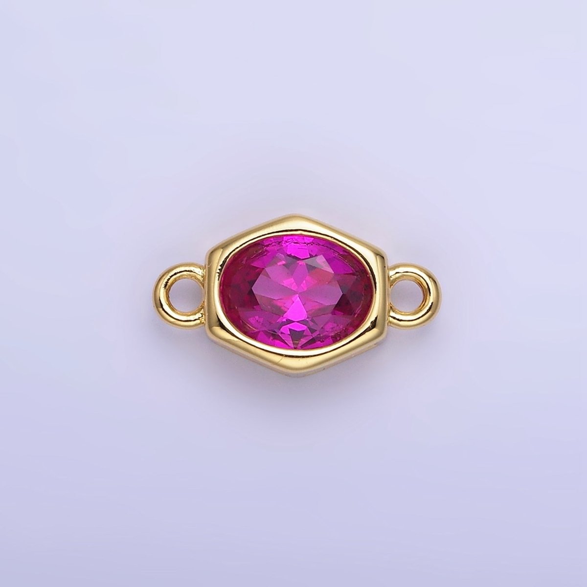 14K Gold Filled CZ Round Hexagonal Edged Connector | G414 - G421