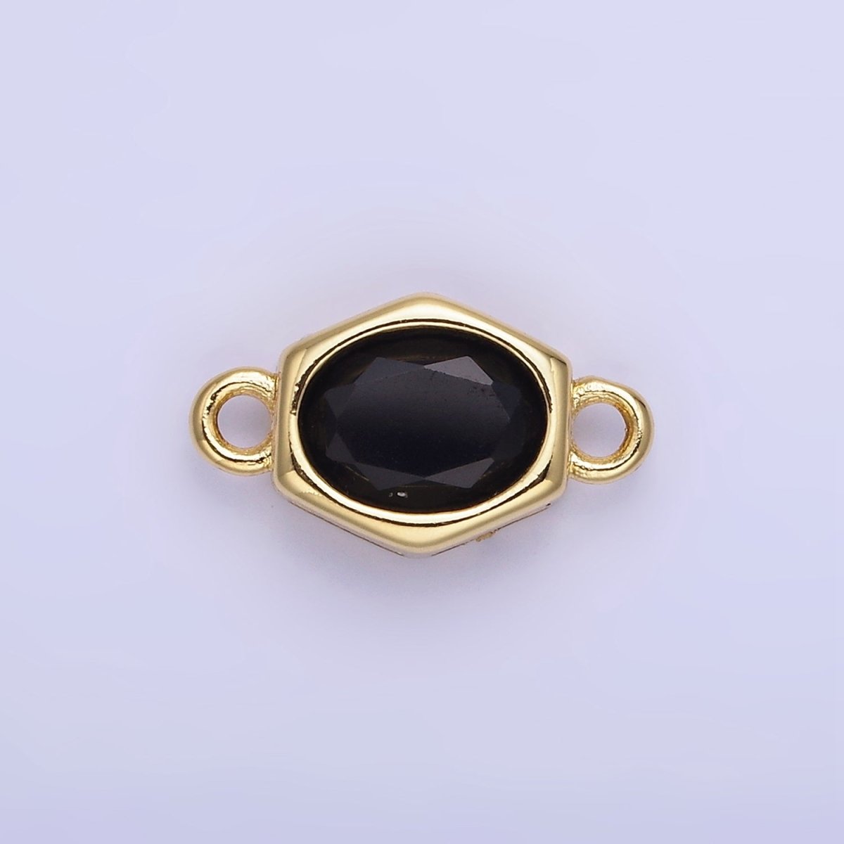 14K Gold Filled CZ Round Hexagonal Edged Connector | G414 - G421