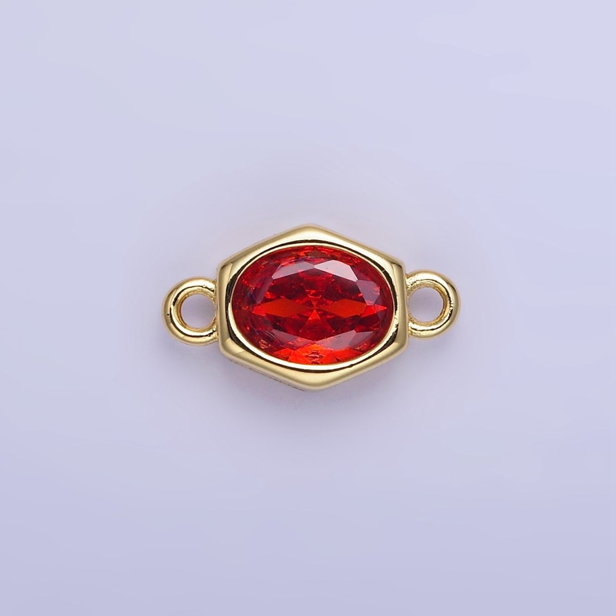 14K Gold Filled CZ Round Hexagonal Edged Connector | G414 - G421