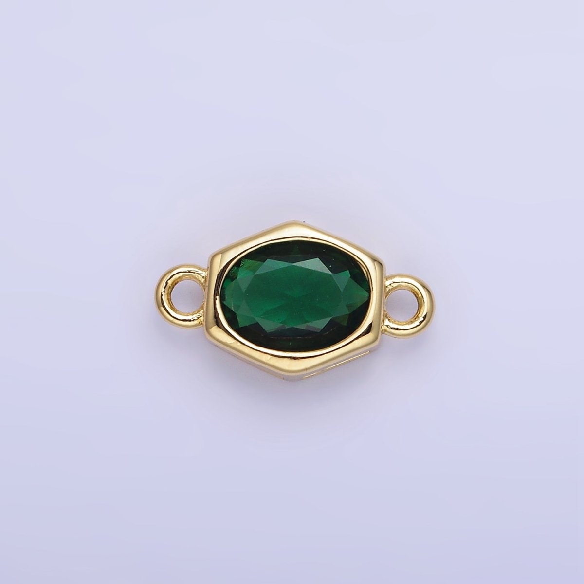 14K Gold Filled CZ Round Hexagonal Edged Connector | G414 - G421