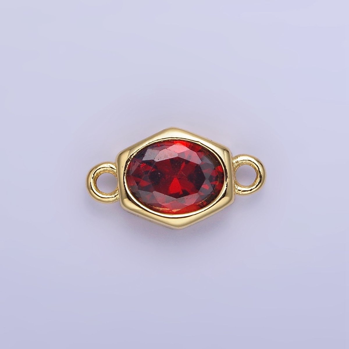 14K Gold Filled CZ Round Hexagonal Edged Connector | G414 - G421