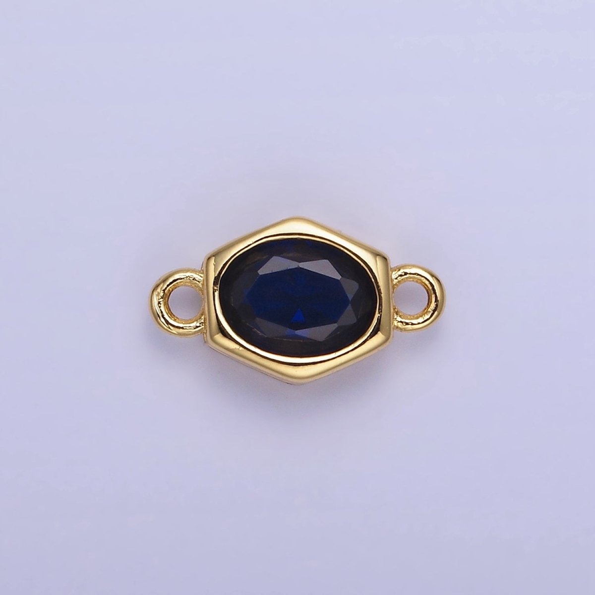 14K Gold Filled CZ Round Hexagonal Edged Connector | G414 - G421