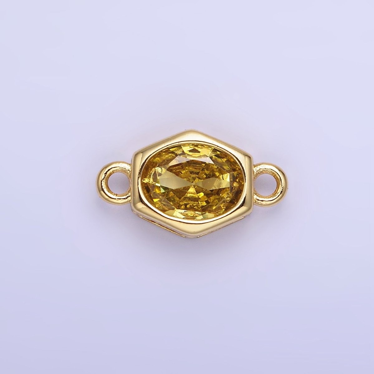 14K Gold Filled CZ Round Hexagonal Edged Connector | G414 - G421