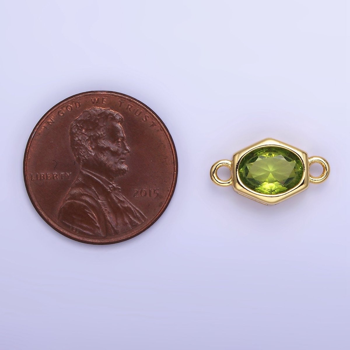 14K Gold Filled CZ Round Hexagonal Edged Connector | G414 - G421