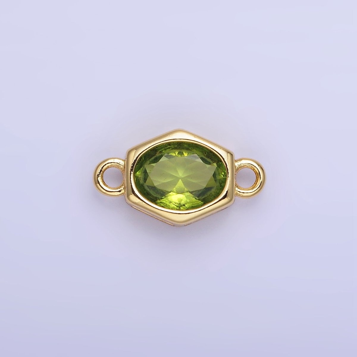 14K Gold Filled CZ Round Hexagonal Edged Connector | G414 - G421