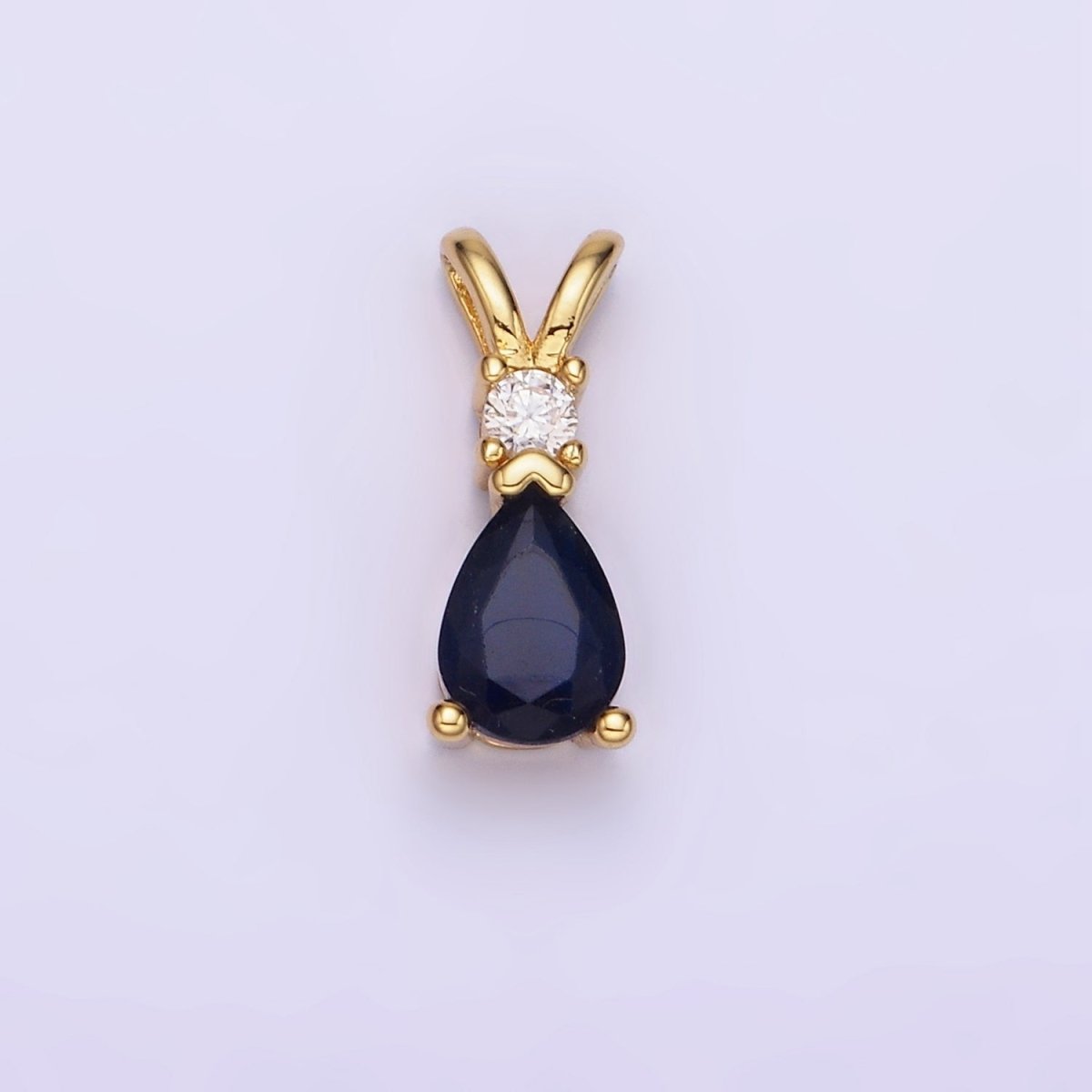 14K Gold Filled CZ Teardrop Birthstone Double Bail Pendant in Gold & Silver | AA1207 - AA1218