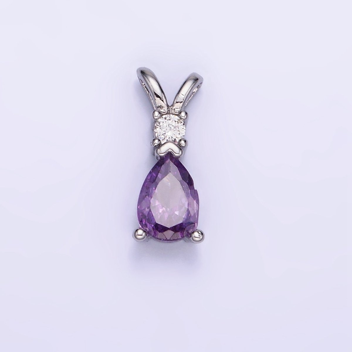 14K Gold Filled CZ Teardrop Birthstone Double Bail Pendant in Gold & Silver | AA1207 - AA1218