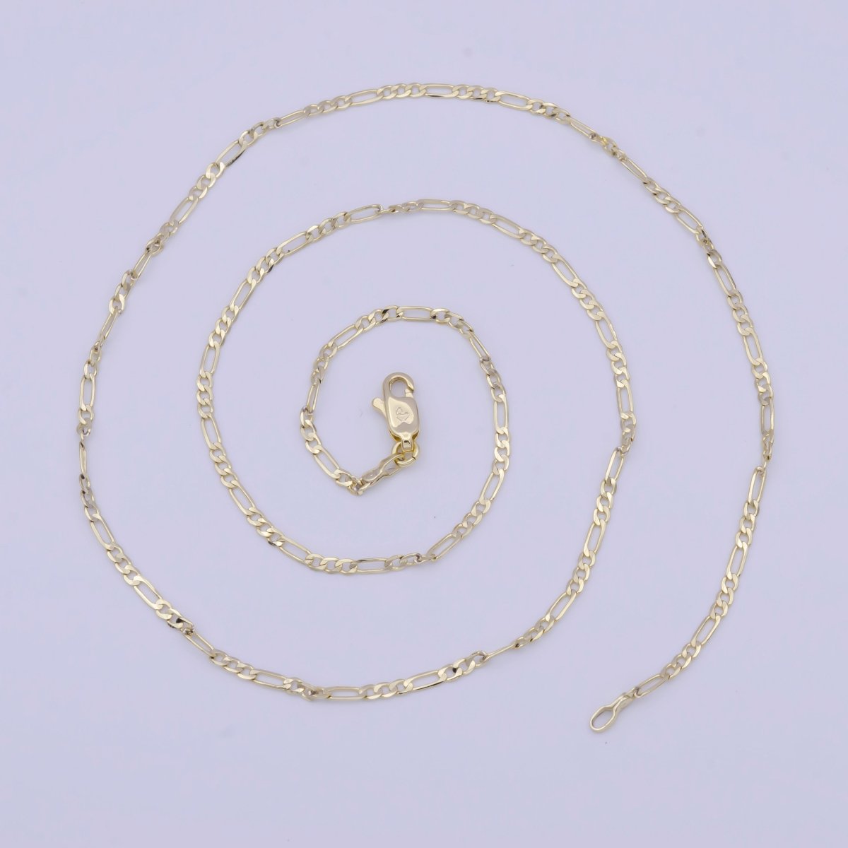 14K Gold Filled Dainty Figaro Chain Minimalist Necklace, Unisex Figaro Chain Necklace 1.9mm Width Ready to Wear | WA-1117 WA-1154 WA-1157 Clearance Pricing