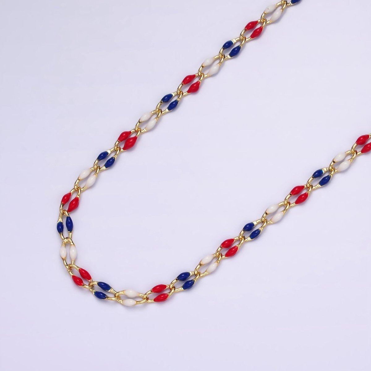 14k Gold Filled Dainty Gold Oval Cable Link Chain Neon Enamel Chain by Yard, Unfinished Chain For Jewelry Supply | ROLL-598 to ROLL-608 ROLL-1075 ROLL-1405