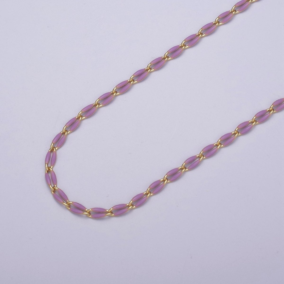 14k Gold Filled Dainty Gold Oval Cable Link Chain Neon Enamel Chain by Yard, Unfinished Chain For Jewelry Supply | ROLL-598 to ROLL-608 ROLL-1075 ROLL-1405