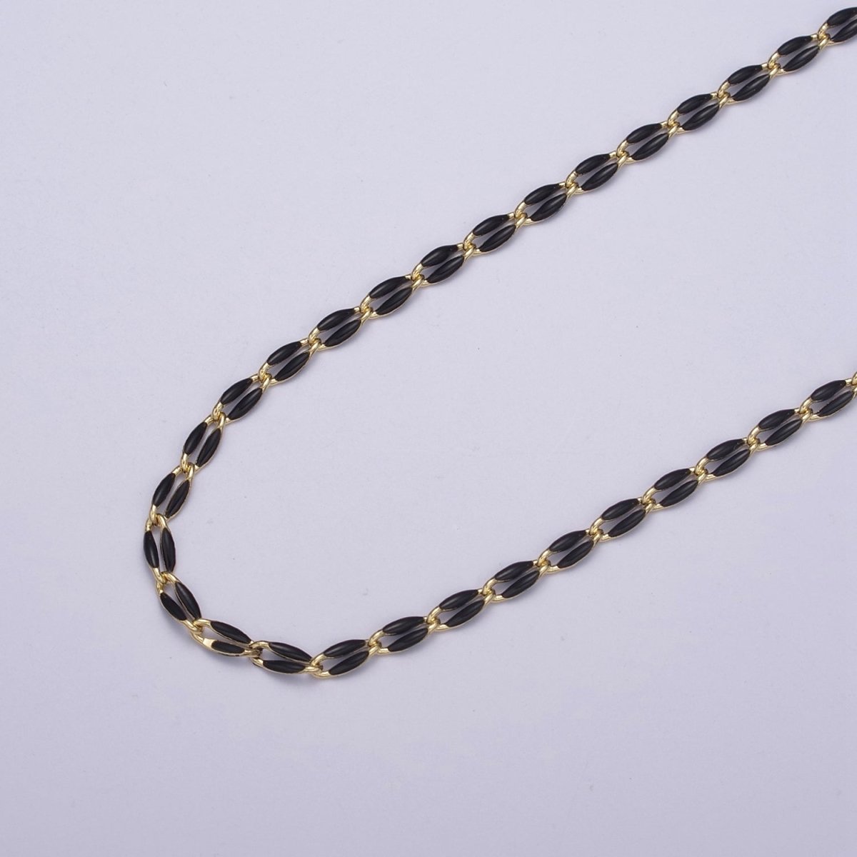 14k Gold Filled Dainty Gold Oval Cable Link Chain Neon Enamel Chain by Yard, Unfinished Chain For Jewelry Supply | ROLL-598 to ROLL-608 ROLL-1075 ROLL-1405