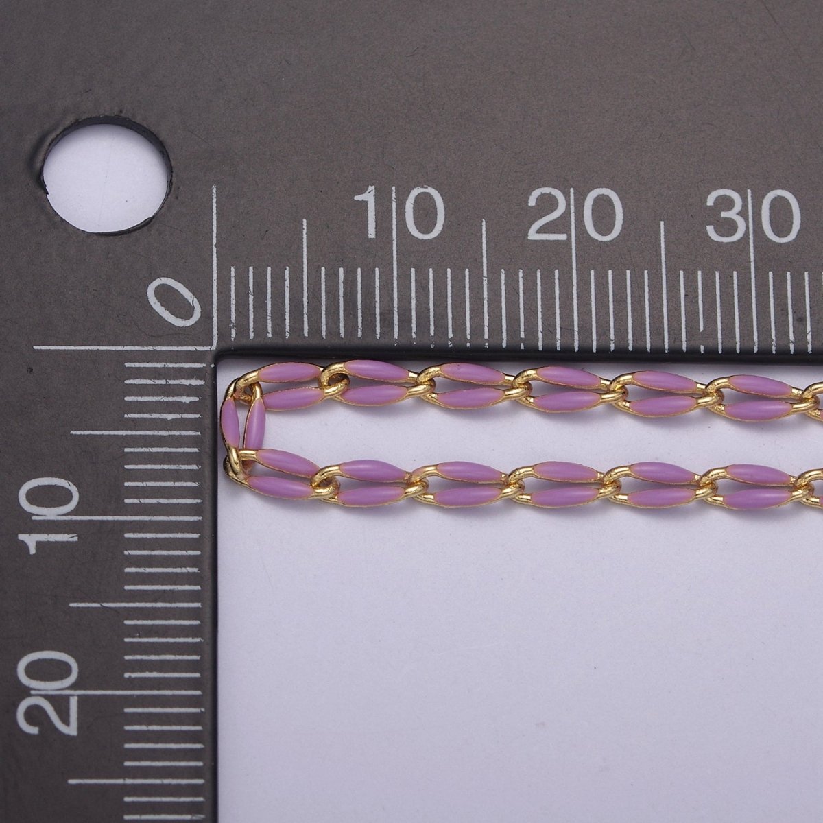 14k Gold Filled Dainty Gold Oval Cable Link Chain Neon Enamel Chain by Yard, Unfinished Chain For Jewelry Supply | ROLL-598 to ROLL-608 ROLL-1075 ROLL-1405