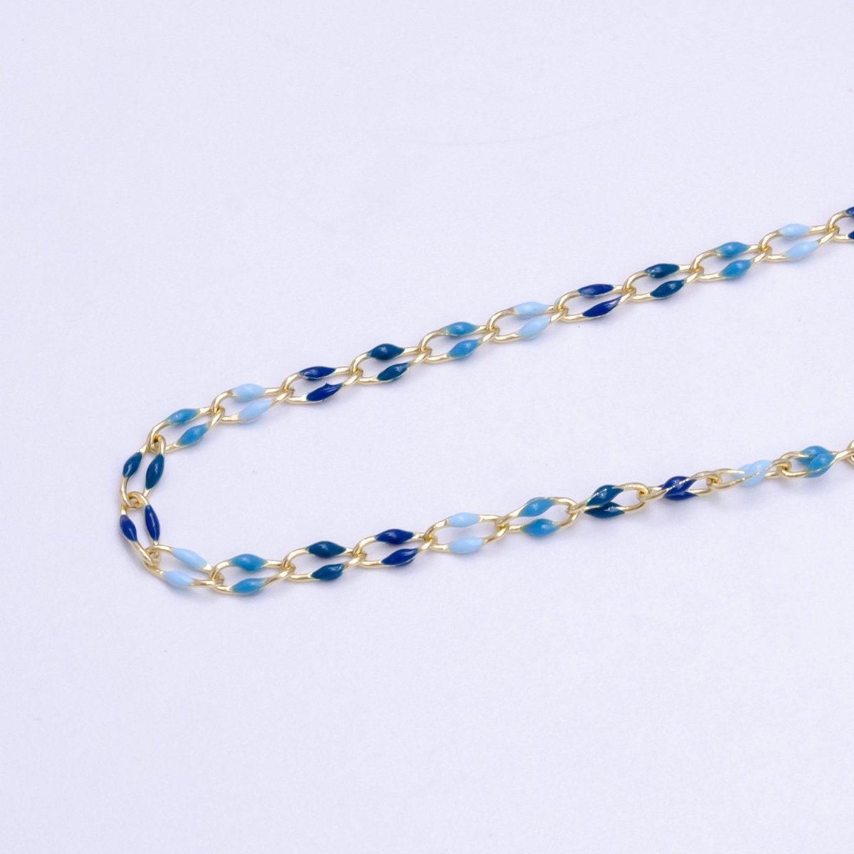 14k Gold Filled Dainty Gold Oval Cable Link Chain Neon Enamel Chain by Yard, Unfinished Chain For Jewelry Supply | ROLL-598 to ROLL-608 ROLL-1075 ROLL-1405