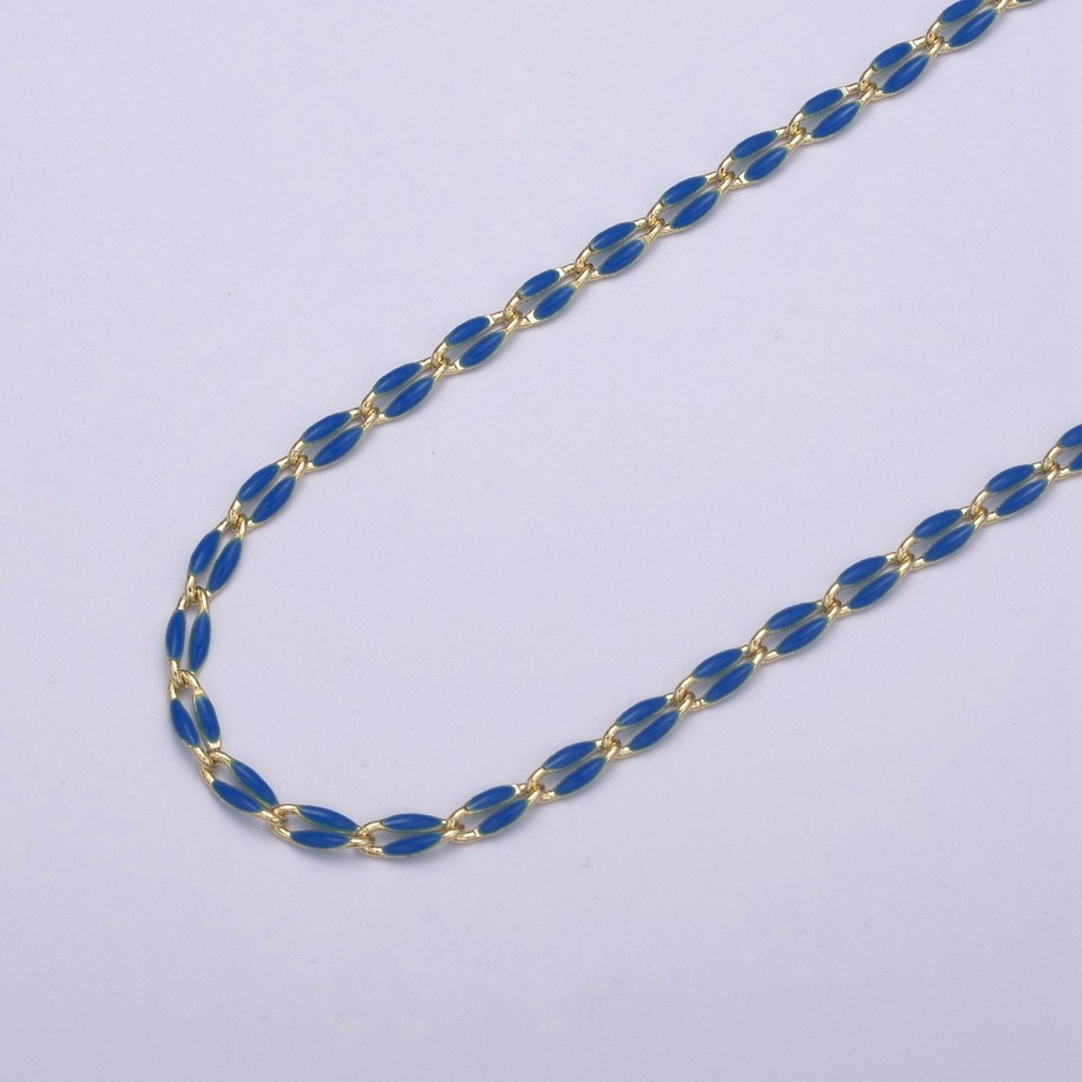 14k Gold Filled Dainty Gold Oval Cable Link Chain Neon Enamel Chain by Yard, Unfinished Chain For Jewelry Supply | ROLL-598 to ROLL-608 ROLL-1075 ROLL-1405