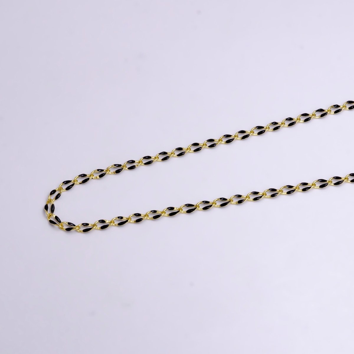 14k Gold Filled Dainty Gold Oval Cable Link Chain Neon Enamel Chain by Yard, Unfinished Chain For Jewelry Supply | ROLL-598 to ROLL-608 ROLL-1075 ROLL-1405