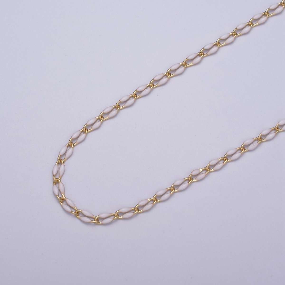14k Gold Filled Dainty Gold Oval Cable Link Chain Neon Enamel Chain by Yard, Unfinished Chain For Jewelry Supply | ROLL-598 to ROLL-608 ROLL-1075 ROLL-1405