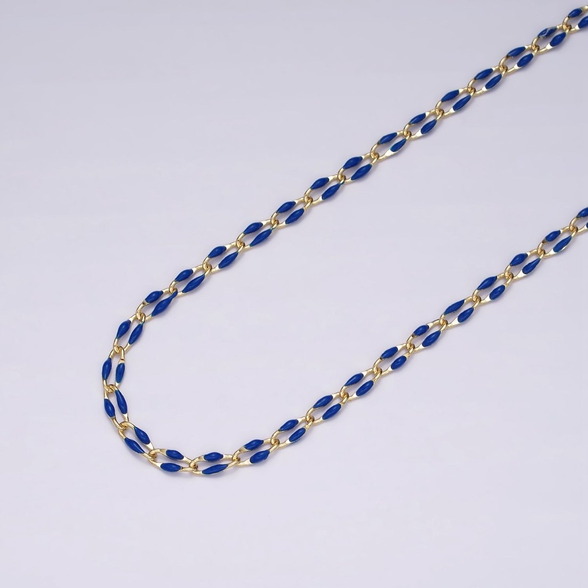 14k Gold Filled Dainty Gold Oval Cable Link Chain Neon Enamel Chain by Yard, Unfinished Chain For Jewelry Supply | ROLL-598 to ROLL-608 ROLL-1075 ROLL-1405