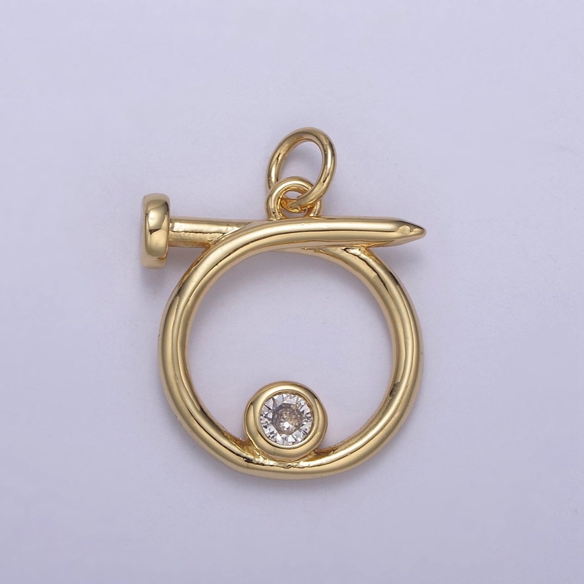 14K Gold Filled Dainty Nail Charm Round Circle Coin Dangle Pendant for Necklace Earring Bracelet Supply N-807 N-808