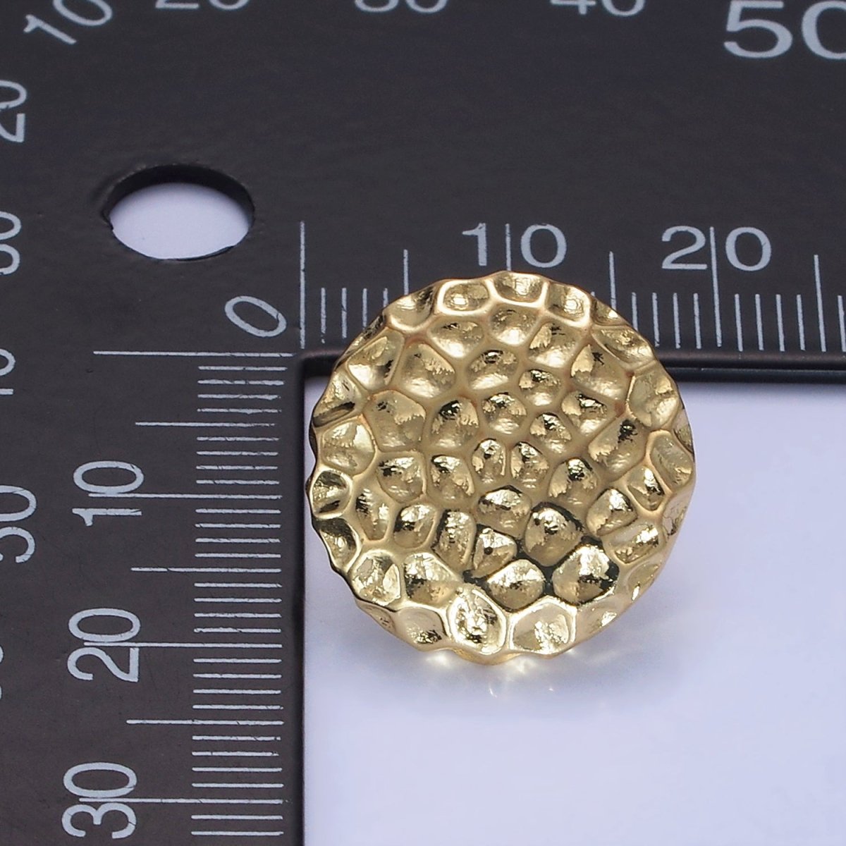 14K Gold Filled Dented Round Stud Earrings in Gold & Silver | AB1292 AB1293