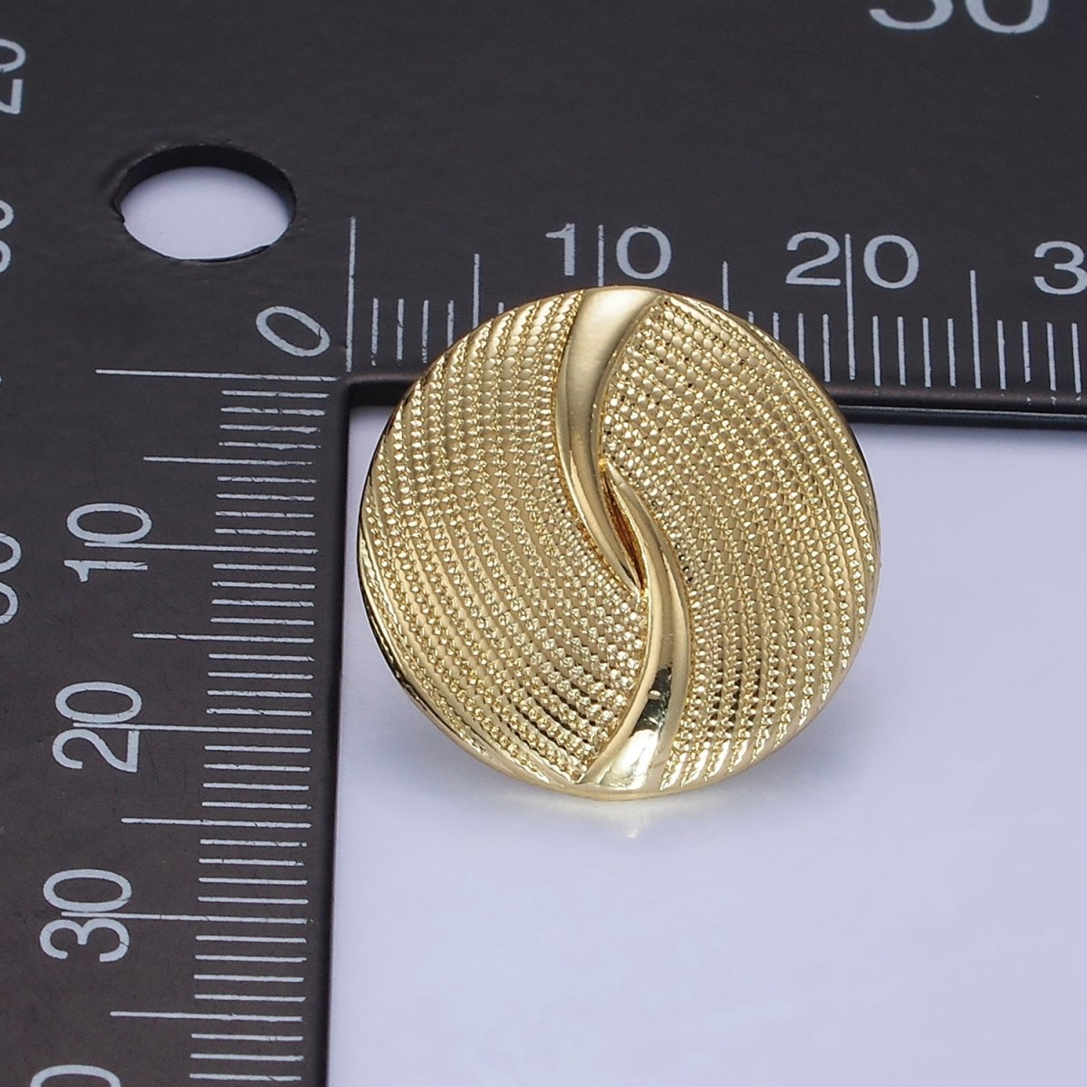 14K Gold Filled Dotted Band Round Stud Earrings in Gold & Silver | AB1290 AB1291