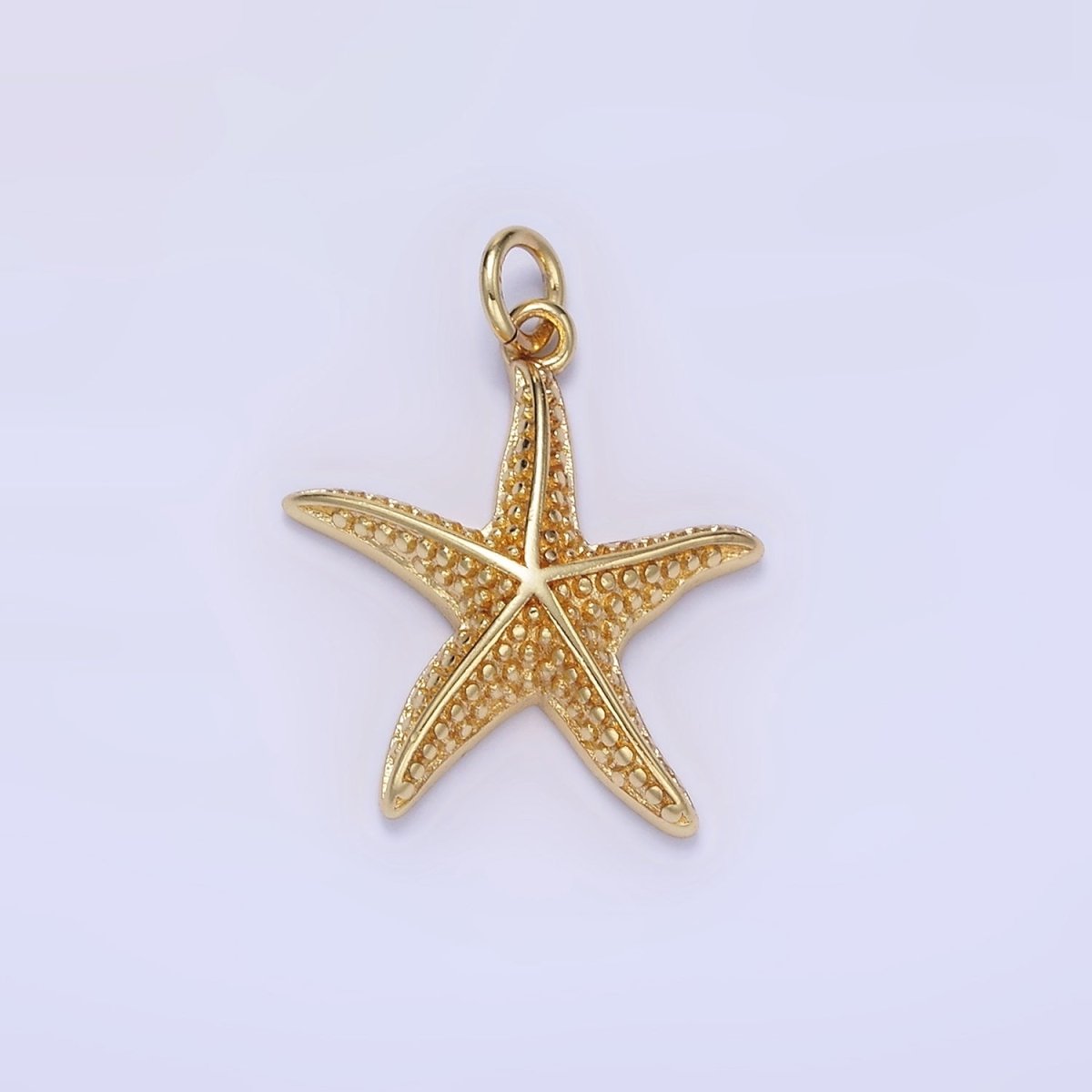 14K Gold Filled Dotted Textured Starfish Animal Charm | C491 - DLUXCA