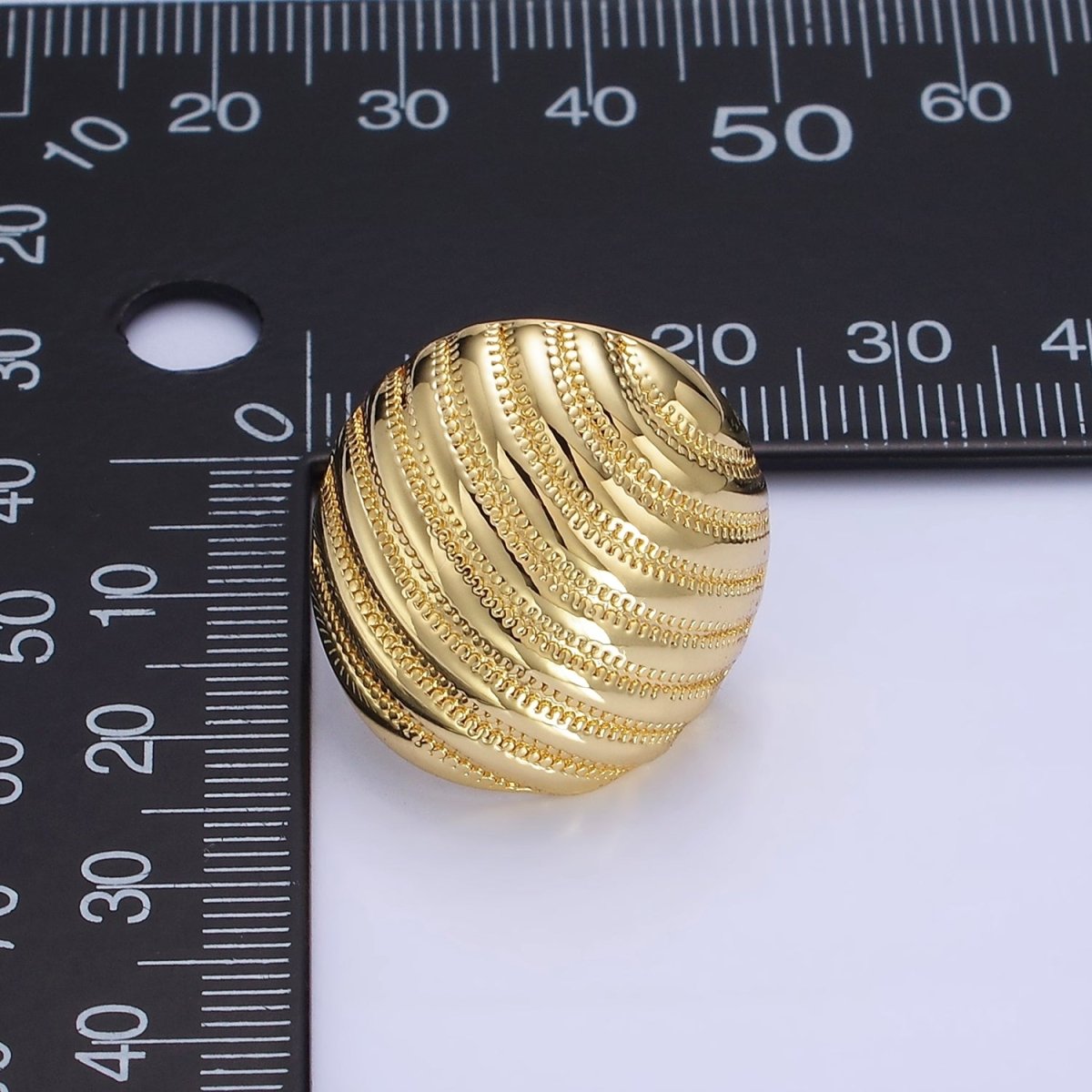 14K Gold Filled Double Dotted Zipper Dome Stud Earrings in Gold & Silver | P460 P461