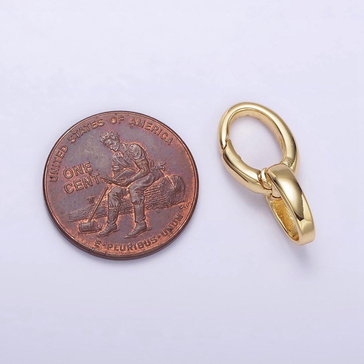 14K Gold Filled Double Oval Push Spring Gate Jewelry Making Supply in Gold & Silver | Z-468 Z-469