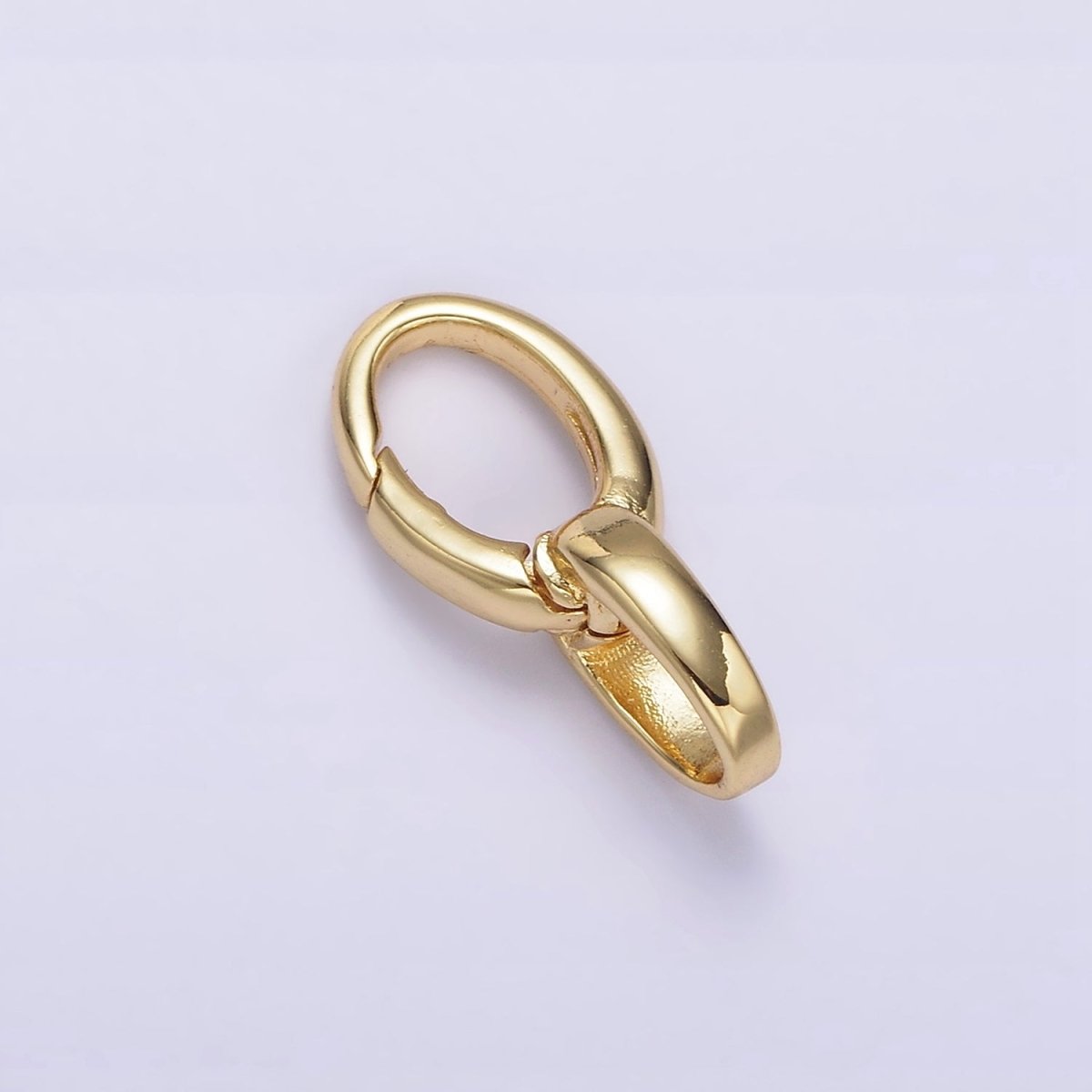 14K Gold Filled Double Oval Push Spring Gate Jewelry Making Supply in Gold & Silver | Z-468 Z-469