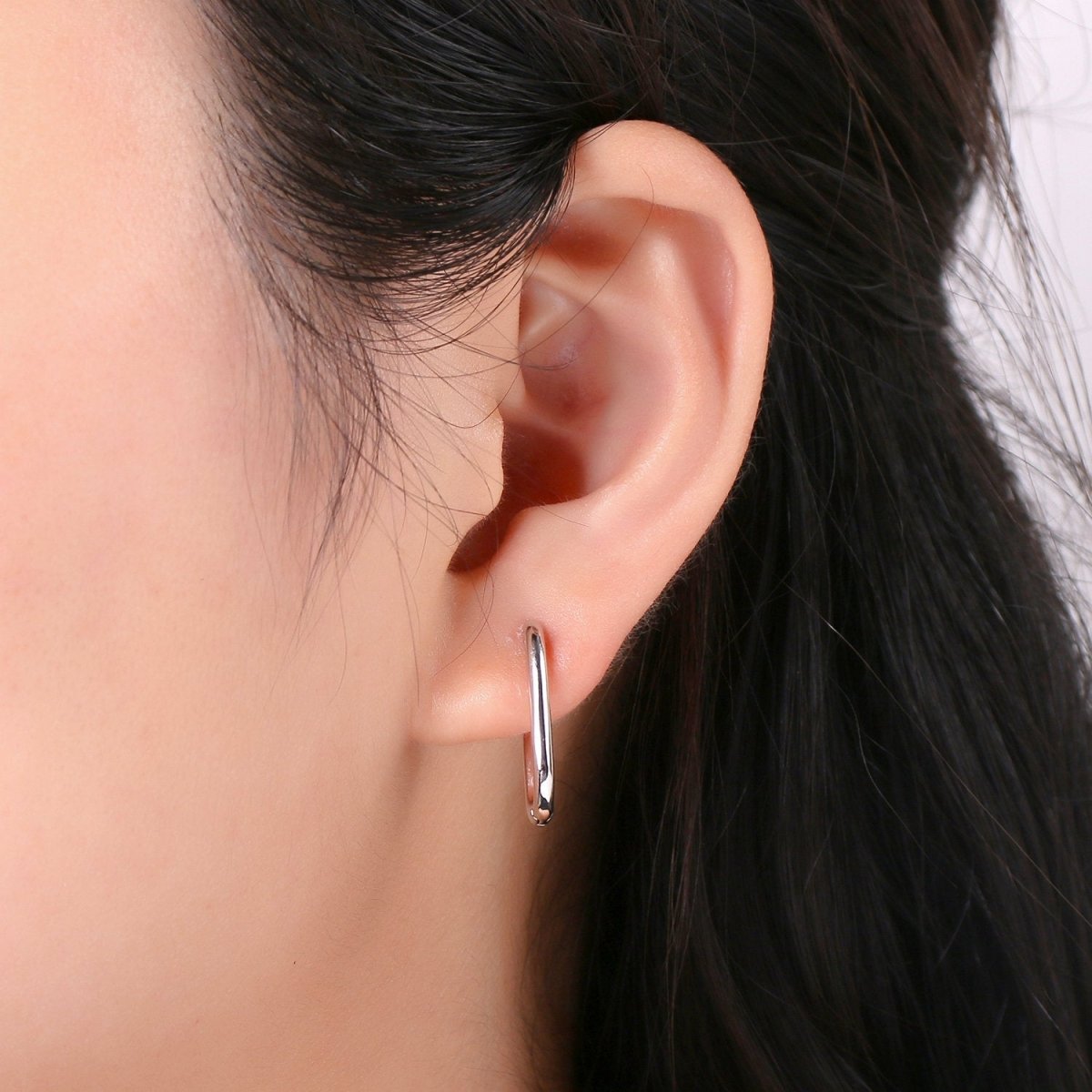14k Gold Filled Earings / Sterling Silver Thick Earings / Bold rectangle hoop earings / minimalist earings  gift for her P-041 P-042