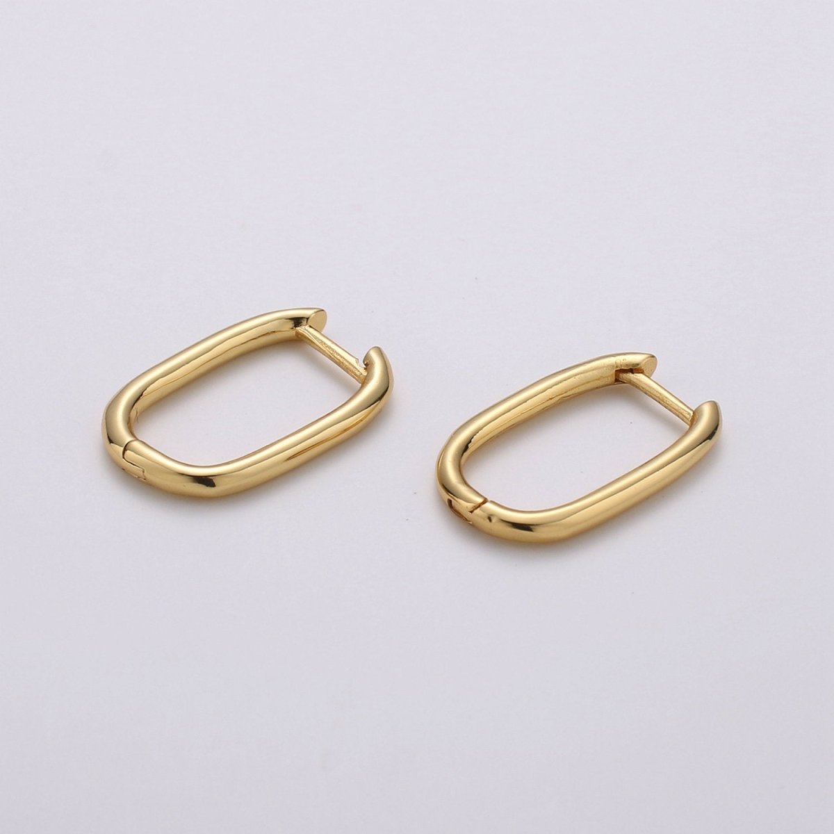 14k Gold Filled Earings / Sterling Silver Thick Earings / Bold rectangle hoop earings / minimalist earings  gift for her P-041 P-042