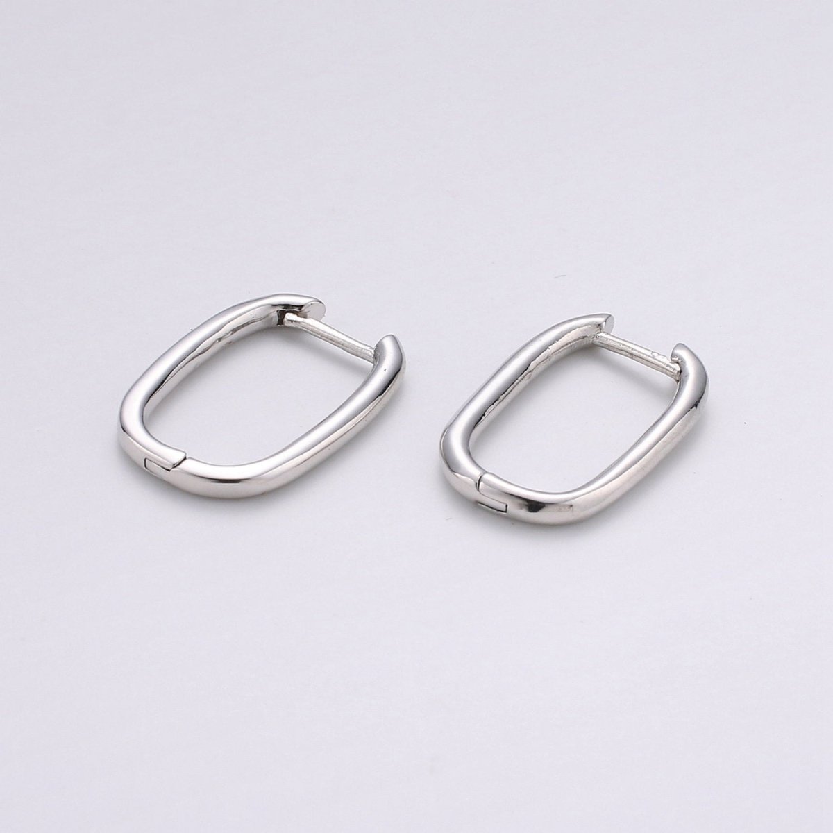 14k Gold Filled Earings / Sterling Silver Thick Earings / Bold rectangle hoop earings / minimalist earings  gift for her P-041 P-042
