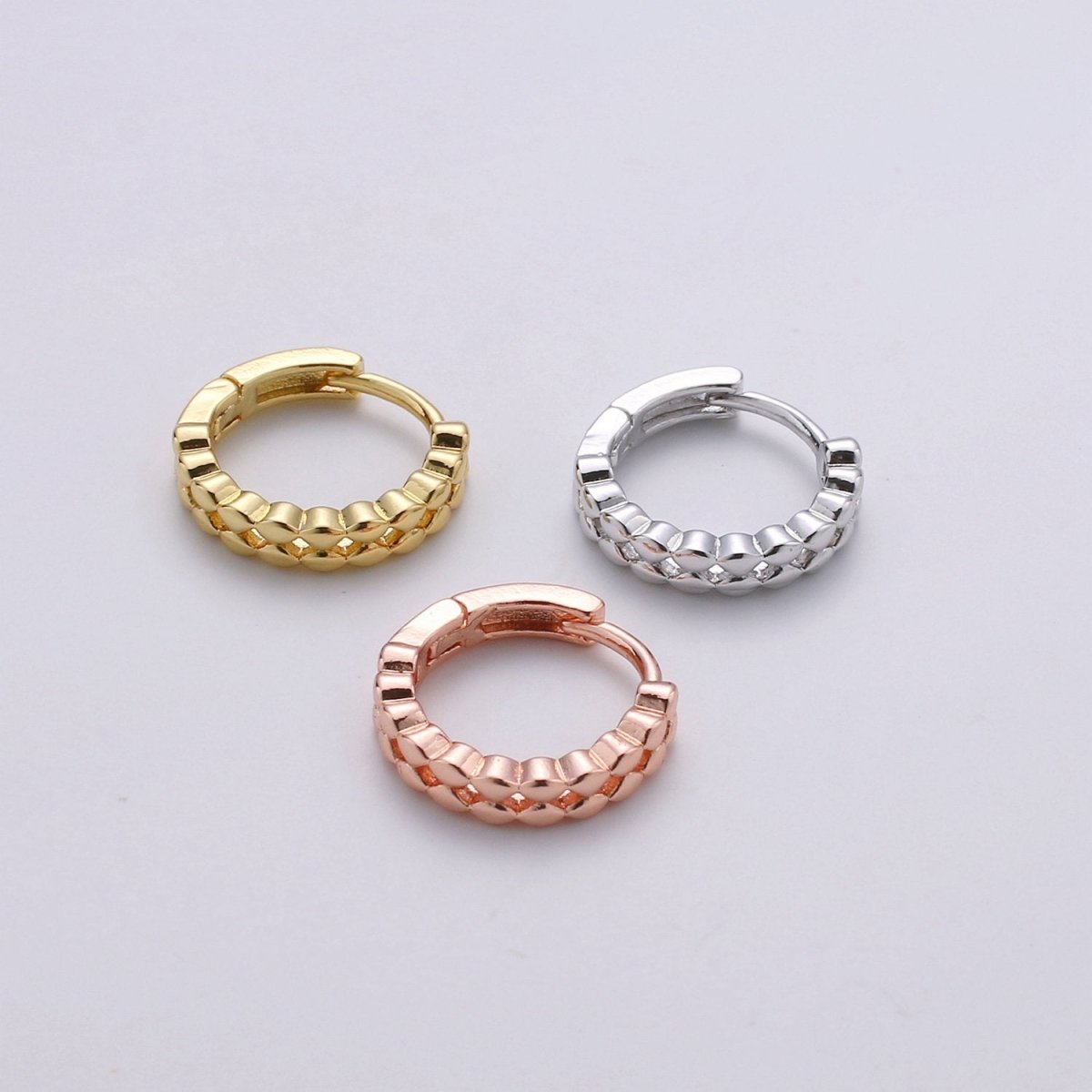 14k Gold Filled Earrings, Huggie Earring, Tiny Earrings, Tiny Diamond Earrings, DIY Earrings, Everyday Wear Earrings, Rosegold Earring K-665 - K-667
