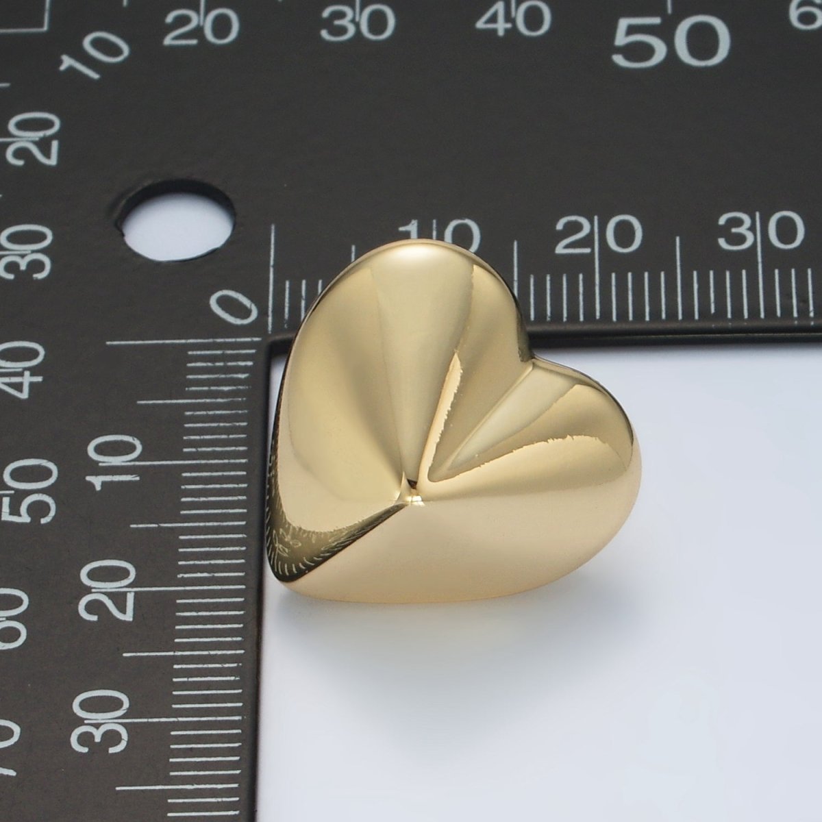 Edged Heart Lightweight Stud Earrings in Gold & Silver | AD709 AD710