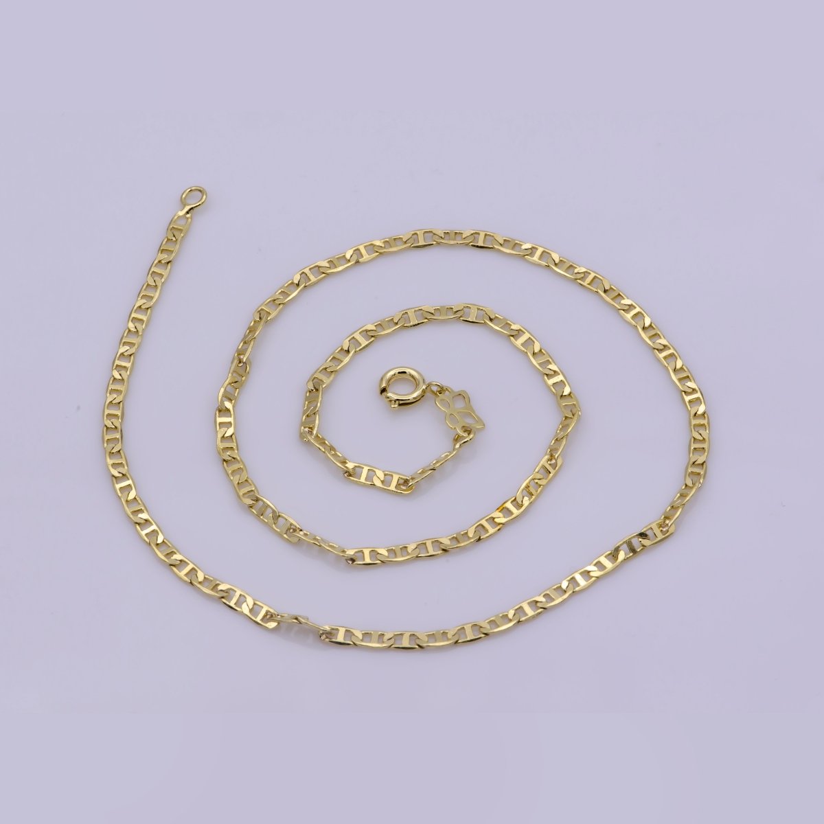 14K Gold Filled Edged Mariner Unisex 16 Inch Choker Chain Necklace | WA-391 Clearance Pricing - DLUXCA