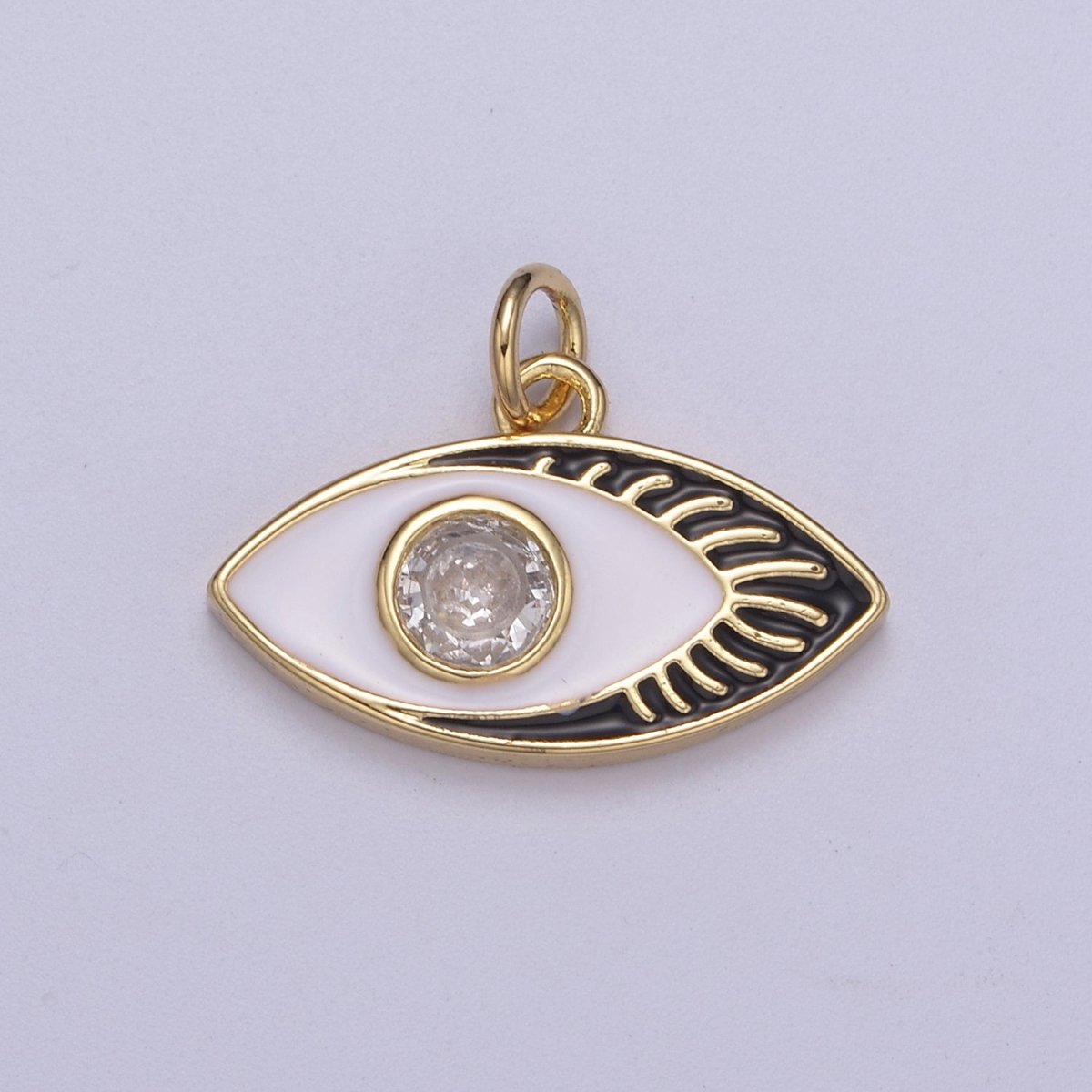 14K Gold Filled Enamel Evil Eye Pendant, Evil Eye Charm, Enamel Charm, Micro-pavé CZ Eye Necklace, DIY Jewelry Accessory N-267 - N-270