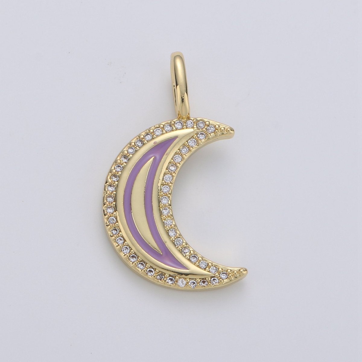 14k Gold Filled Enamel Moon Pendant Dainty Gold Moon Charm Red Teal Purple Enamel charm for Celestial Jewelry for Earring Bracelet Necklace D-110 - D-112