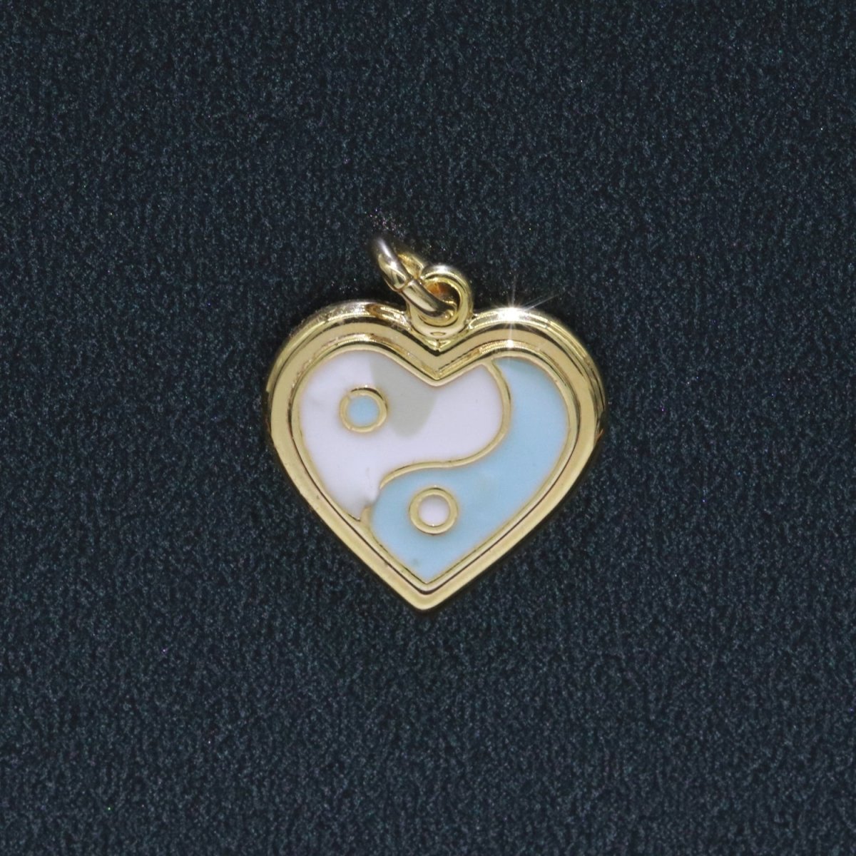 14K Gold Filled Enamel Y2K Jewelry Colorful Enamel Yin yang Charm Heart Pendant E-878 E-879 E-880