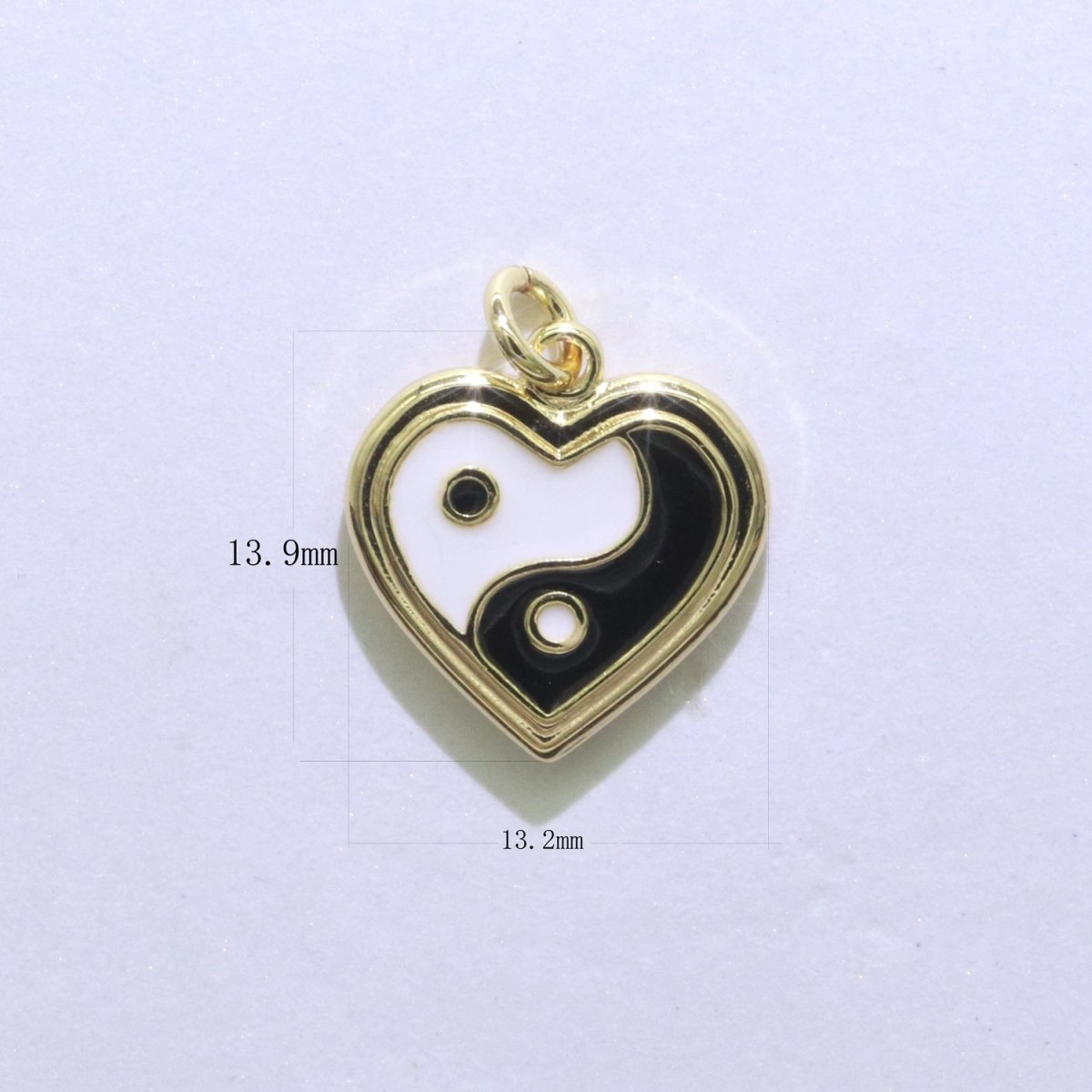 14K Gold Filled Enamel Y2K Jewelry Colorful Enamel Yin yang Charm Heart Pendant E-878 E-879 E-880