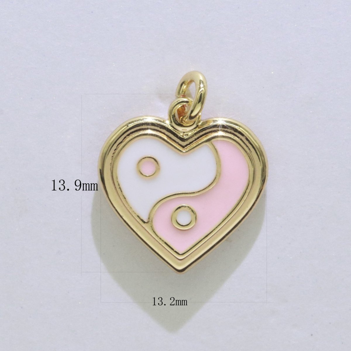 14K Gold Filled Enamel Y2K Jewelry Colorful Enamel Yin yang Charm Heart Pendant E-878 E-879 E-880