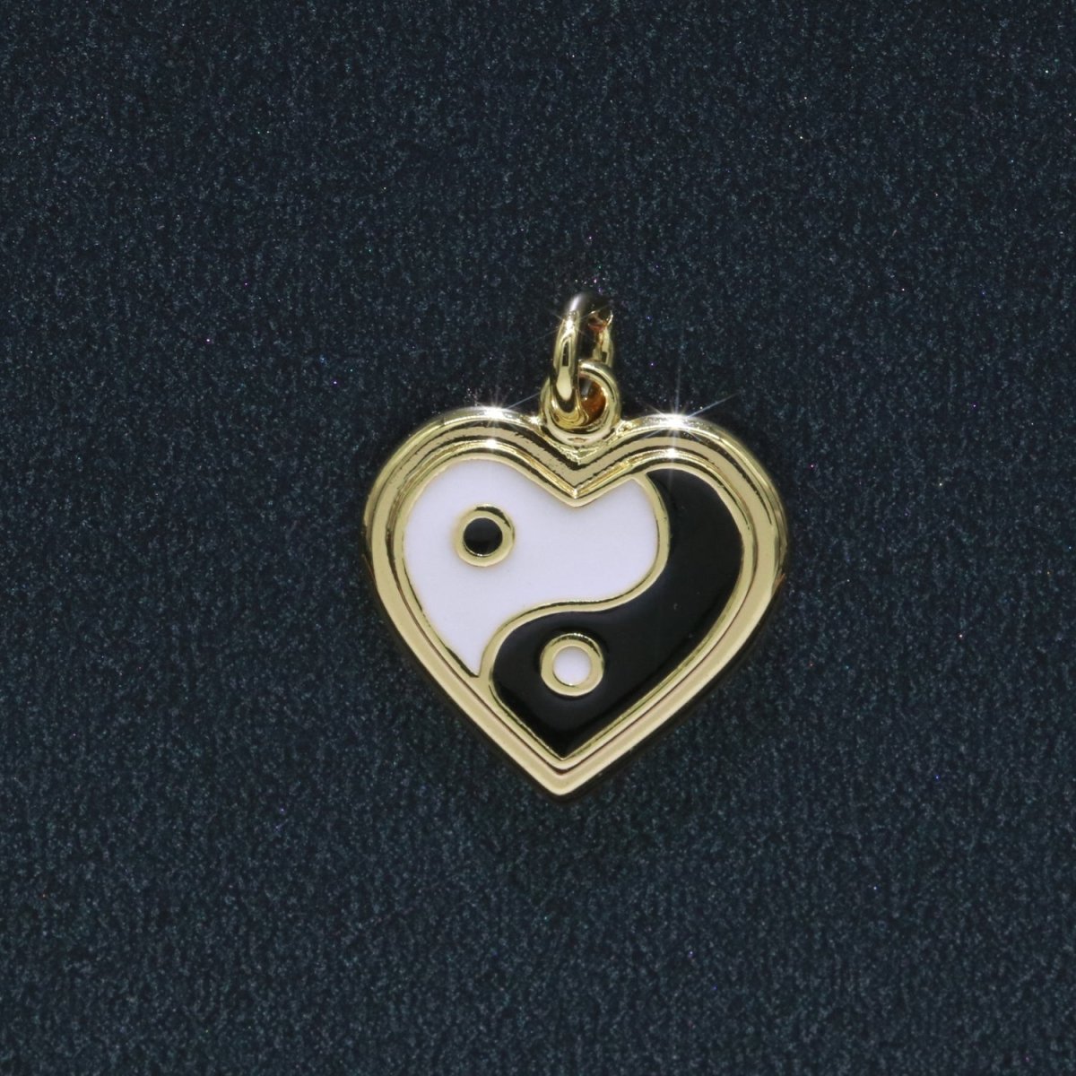 14K Gold Filled Enamel Y2K Jewelry Colorful Enamel Yin yang Charm Heart Pendant E-878 E-879 E-880