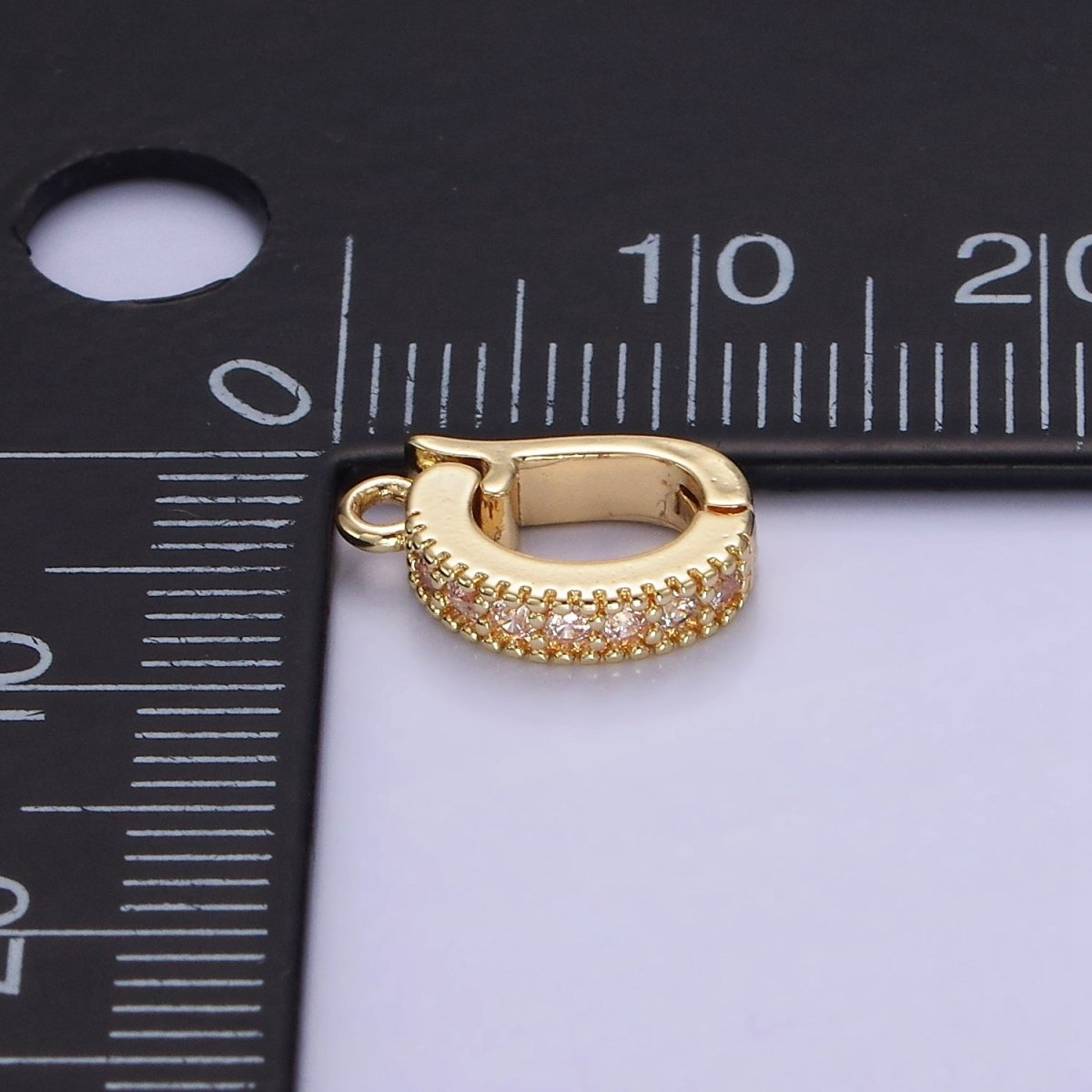 14K Gold Filled Enhancer Bail Slide CZ Charm Bail Enhancer Hinged Bail Z-700