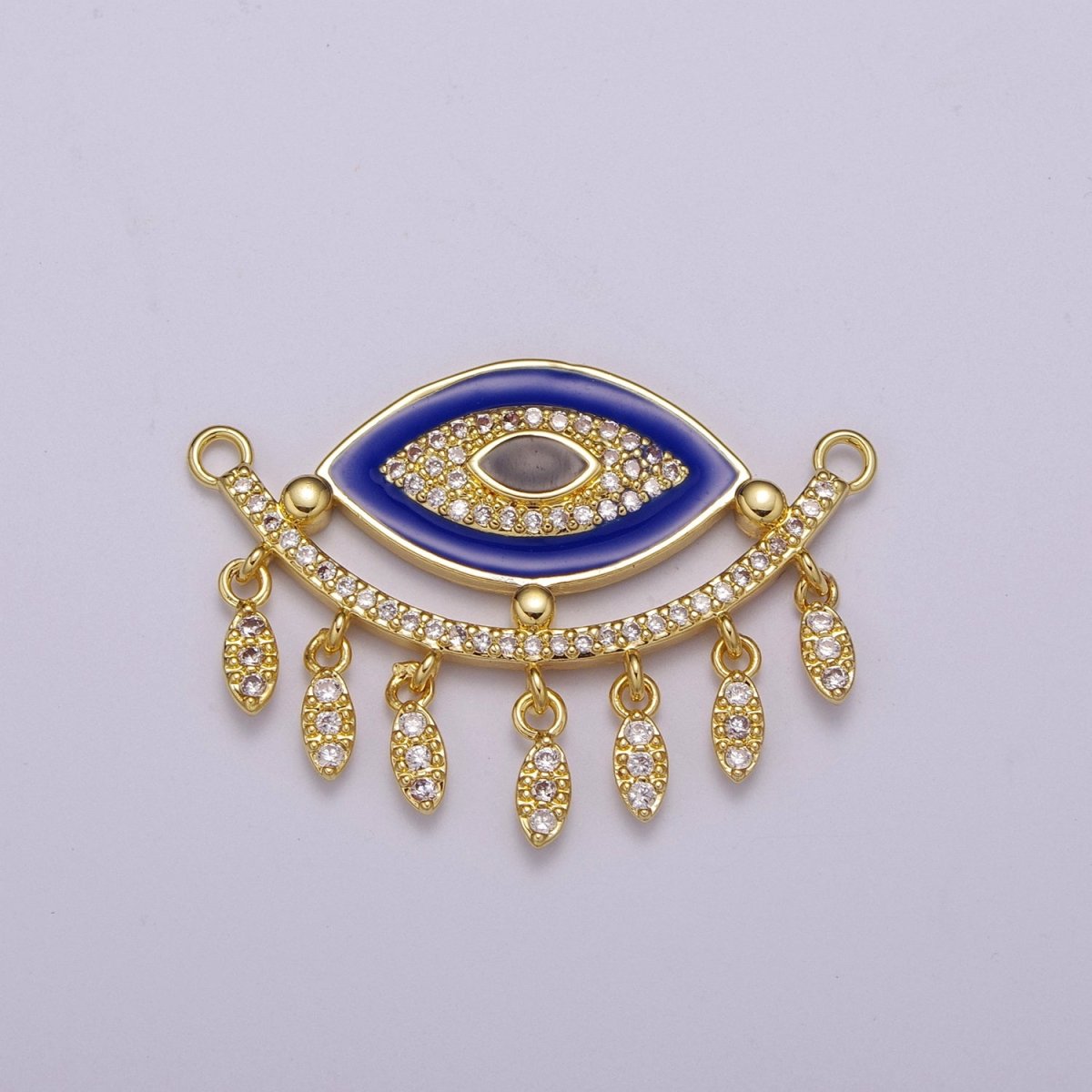 14K Gold Filled Evil Eye Charm Connector for Statement Jewelry Micro Pave Eye Link Connector for Necklace F-904~F-908