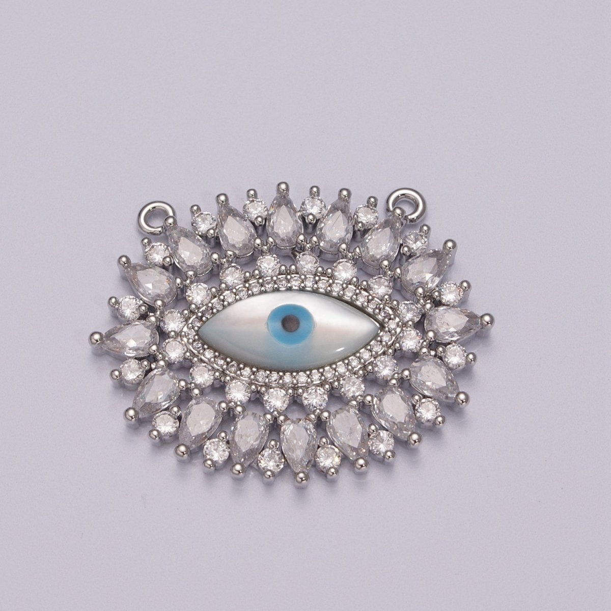 14K Gold Filled Evil Eye Charm, CZ Micro Pave Sparkly Statement Charm Connector for Necklace Jewelry Making Amulet Talisman JewelY-384 - Y-387