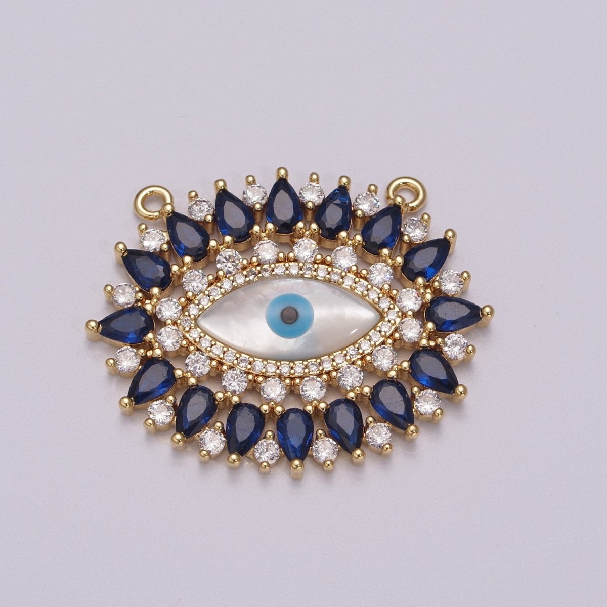 14K Gold Filled Evil Eye Charm, CZ Micro Pave Sparkly Statement Charm Connector for Necklace Jewelry Making Amulet Talisman JewelY-384 - Y-387