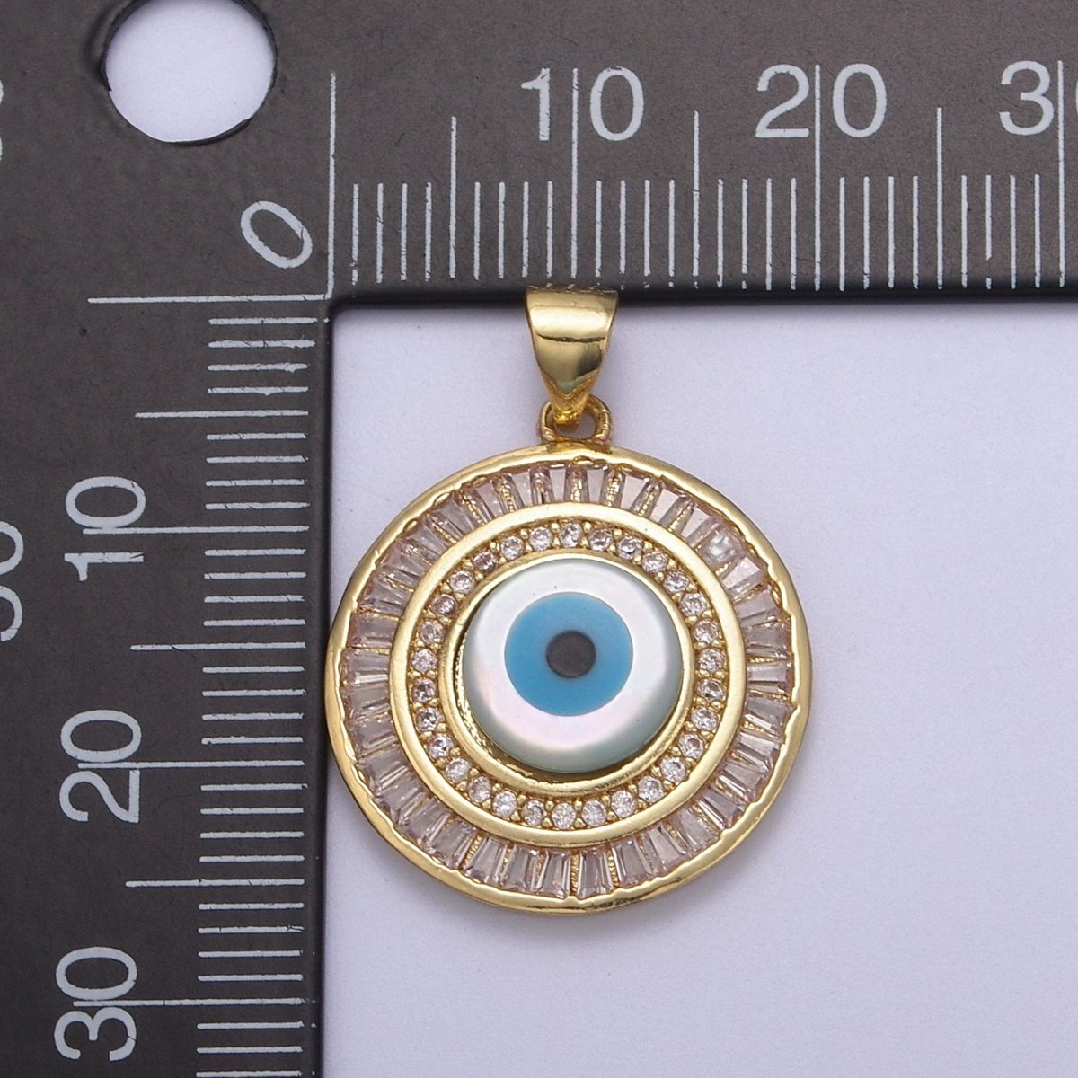 14k Gold Filled Evil Eye Charm Micro Pave Evil Eye Pendant For Talisman Amulet Jewelry Making Dangle Jewelry H-780 - DLUXCA