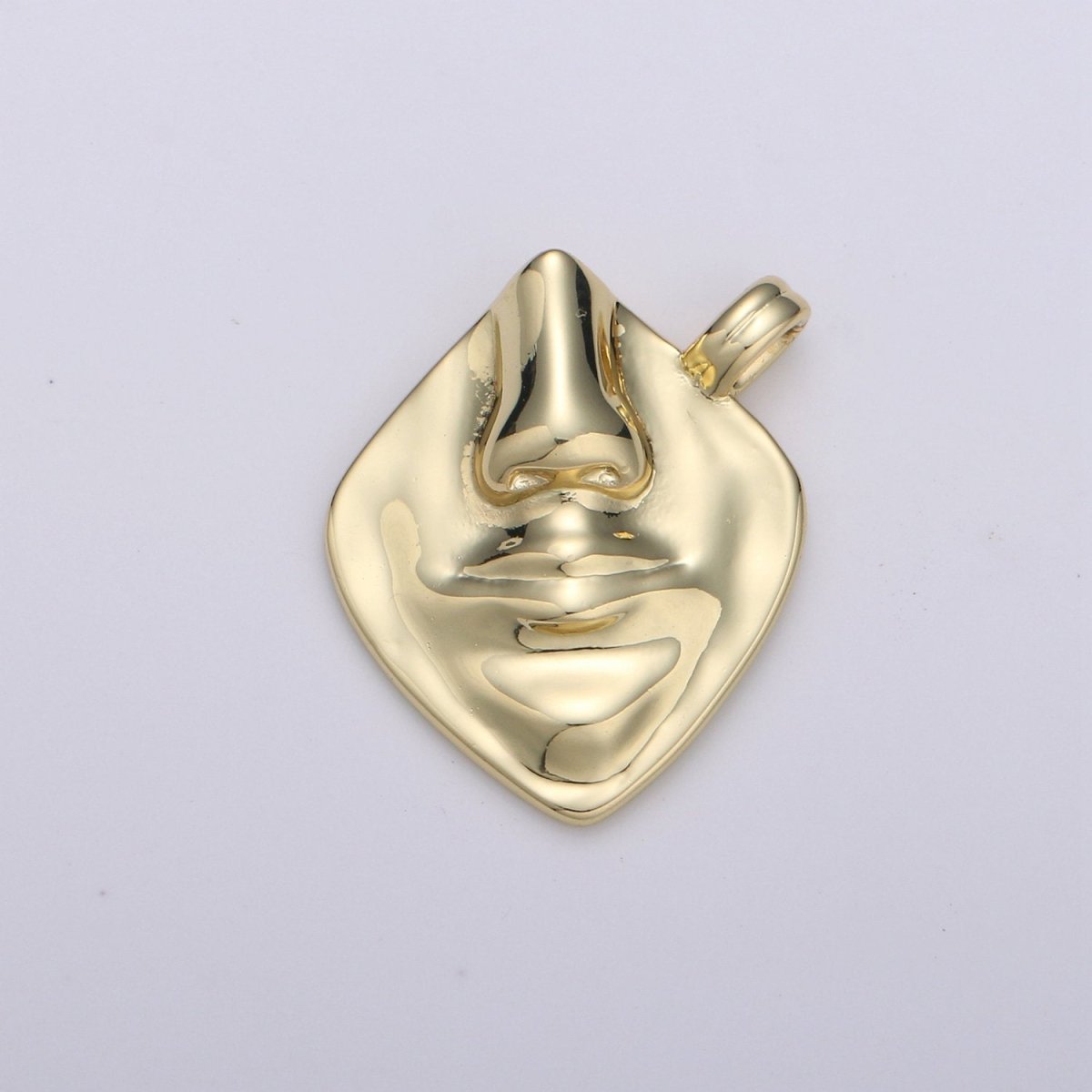 14k Gold Filled Face Charm Necklace pendants, Silhouette Charms Cameo Pendant Abstract Face Medallion Charm for Necklace Supply I-867 - DLUXCA