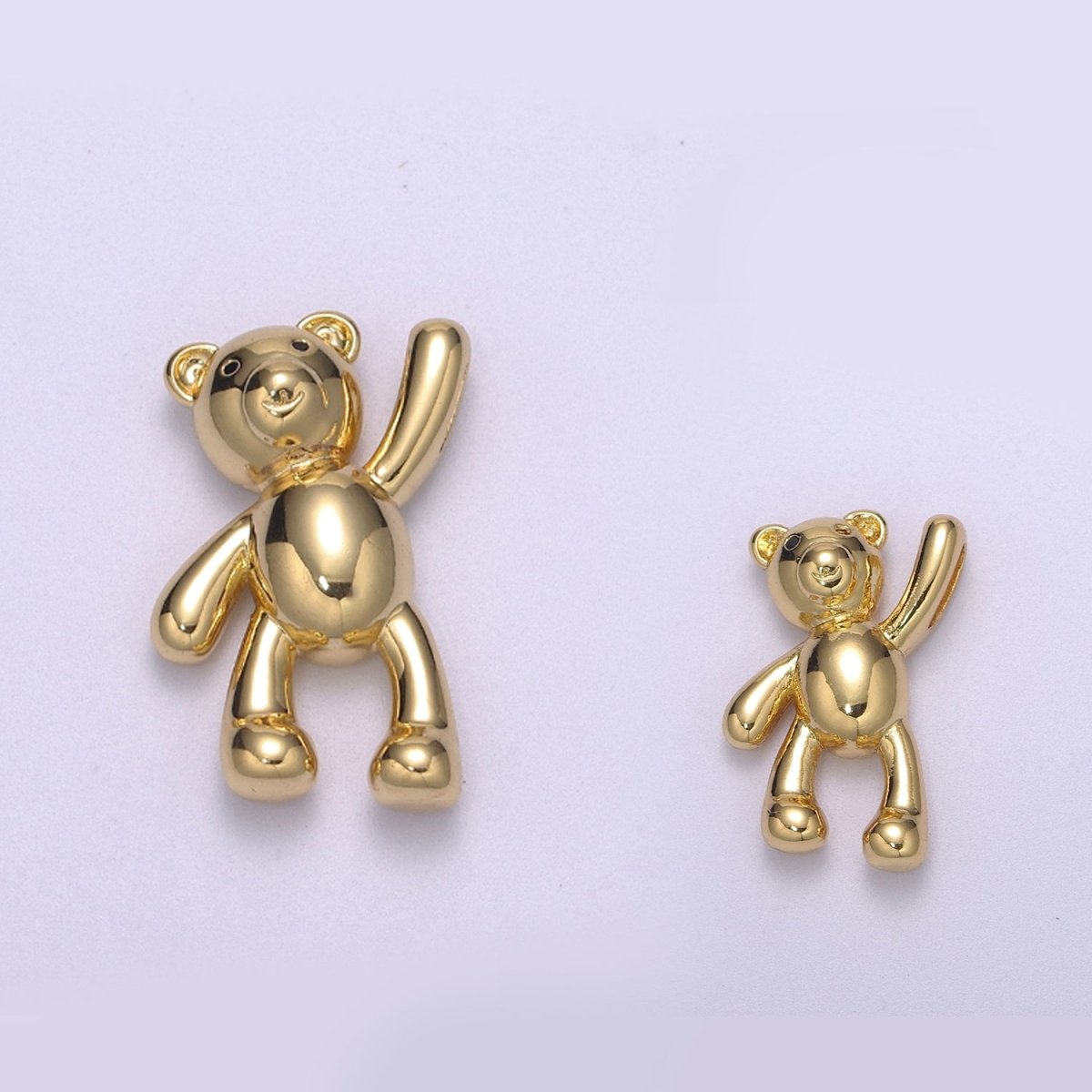 14k Gold Filled Family Daddy Mommy Teddy Bear Charm Dangle Pendant Hold My Hand Bear Hug Charm for Necklace Bracelet Supply M-746 - M-748