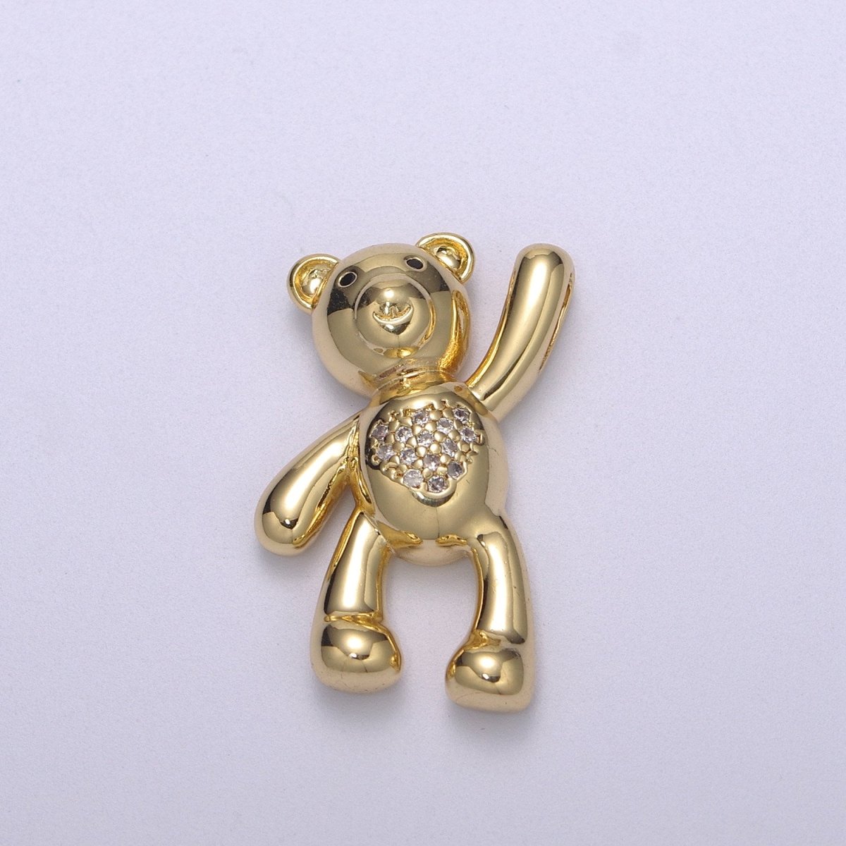 14k Gold Filled Family Daddy Mommy Teddy Bear Charm Dangle Pendant Hold My Hand Bear Hug Charm for Necklace Bracelet Supply M-746 - M-748