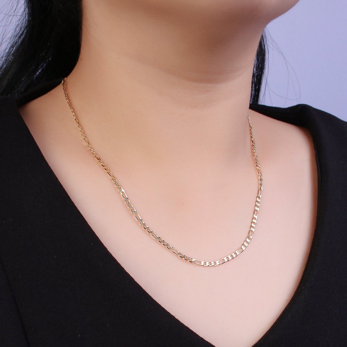 14K Gold Filled Figaro Necklace • Minimalist Necklace Chain • Unisex Figaro Chain • Figaro 16" 18" 20" Chains Ready to Wear | WA-666 WA-676 WA-677 Clearance Pricing